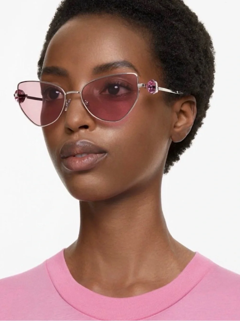 Swarovski Cat Eye Pink Jeweled Sunglasses